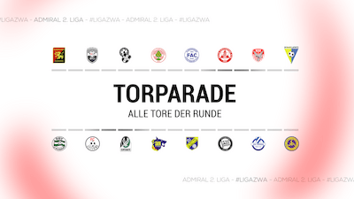 Torparade - Alle Tore der 14. Runde in der ADMIRAL 2.Liga