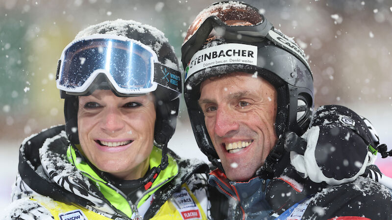 Maria Höfl-Riesch mit Rodel-Präsident Markus Prock
