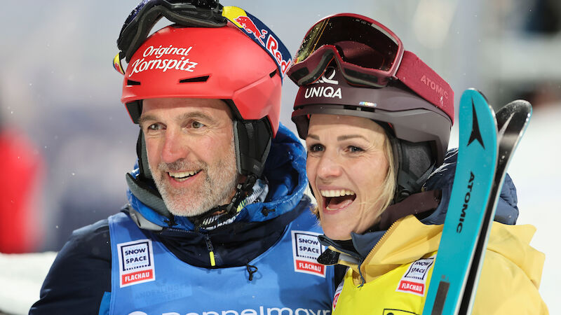 Ex-Biathlet Christoph Sumann mit Marlies Raich