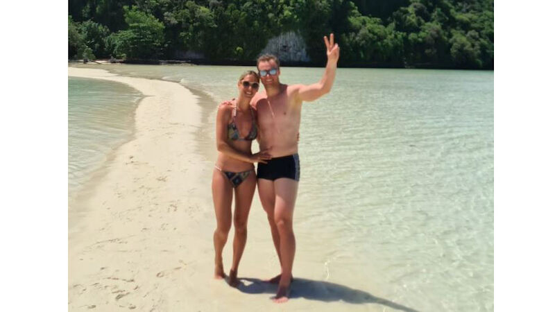 Alexis Pinturault mit Ehefrau Romane