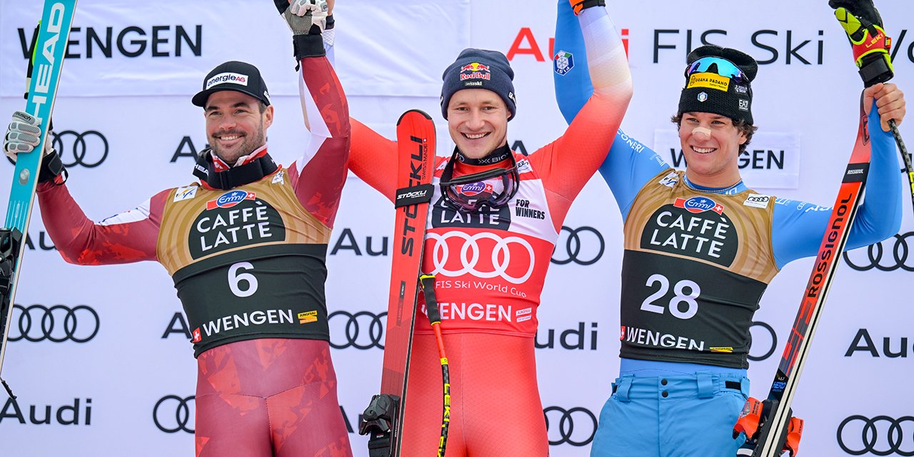 Lauberhornabfahrt 2026: Das Siegertrio in Wengen