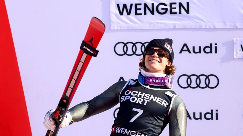 Das Sieger-Trio des Lauberhorn-Slaloms