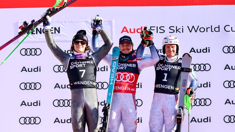 Wengen 2026: Das Sieger-Trio des Lauberhorn-Slaloms