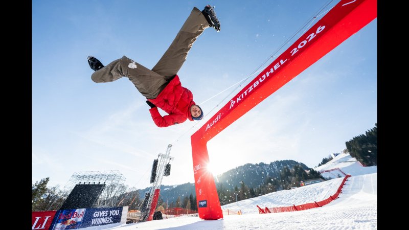 Verrückter Stunt in Kitzbühel: Streif als Parkour-Stunt