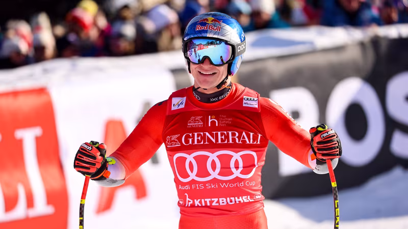 Das Siegertrio des Super-Gs in Kitzbühel