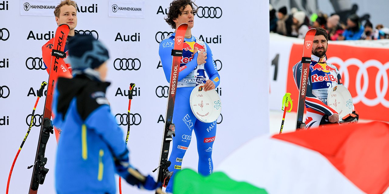 Kitzbühel-Abfahrt: Das Sieger-Trio auf der Streif