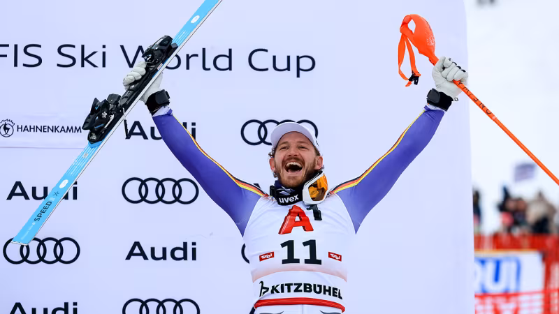 Hurra - die Gams! Die Siegerehrung des Kitzbühel-Slaloms