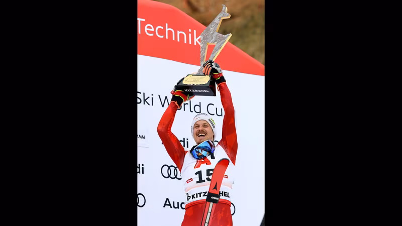 Hurra - die Gams! Die Siegerehrung des Kitzbühel-Slaloms