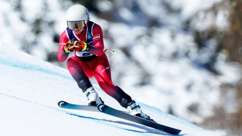 Ariane Rädler im ersten Soldeu-Abfahrtstraining vorne mit dabei