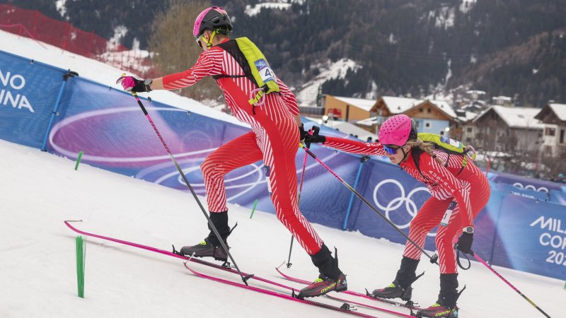 Skibergsteiger Hiemer/Verbnjak ohne Medaille in Mixed-Staffel
