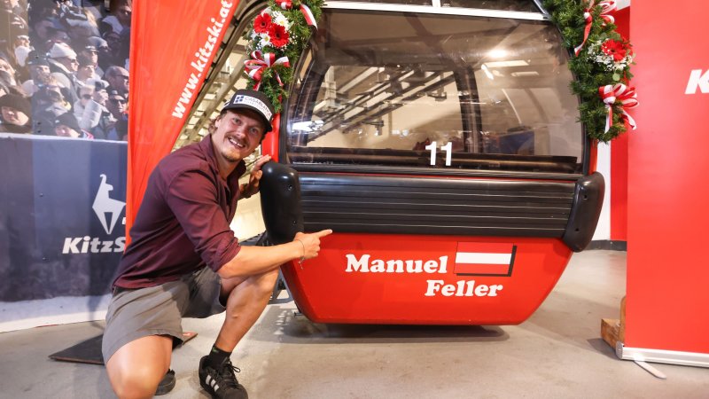 Manuel Feller hat seine Gondel in Kitzbühel! Bilder der "Taufe"