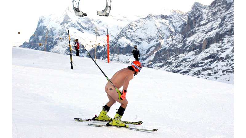 Lauberhorn kurios! Schönfelders Nacktfahrt - die Bilder