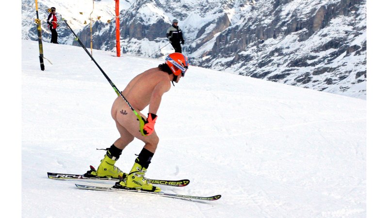 Lauberhorn kurios! Schönfelders Nacktfahrt - die Bilder