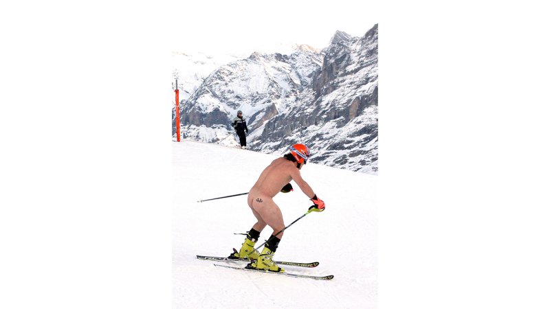 Lauberhorn kurios! Schönfelders Nacktfahrt - die Bilder